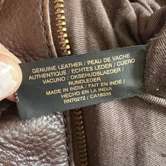 Liz Claiborne Vintage Leather Brown Bag Shoulder Purse Tote - Picture 7 of 7